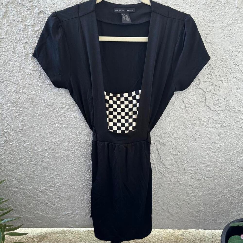 Y2k black white dress